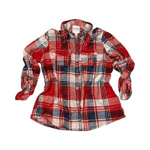 New York laundry women’s flannel Shirt XL red / navy